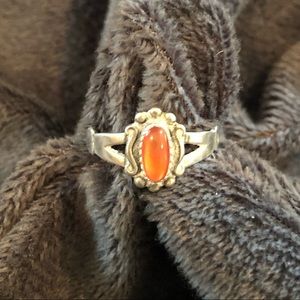 Vintage Sterling Silver Carnelian Ring Size 7